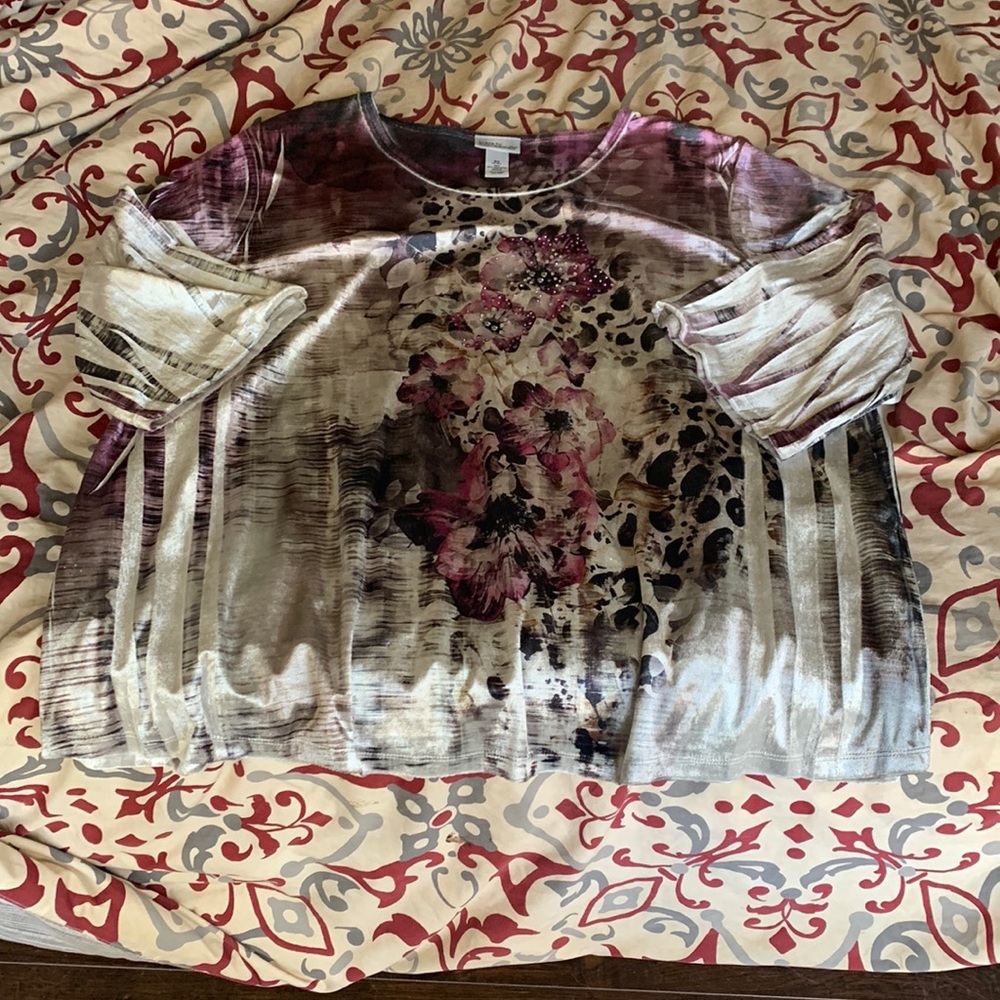 Liz & Me for Catherines size 3X floral blouse